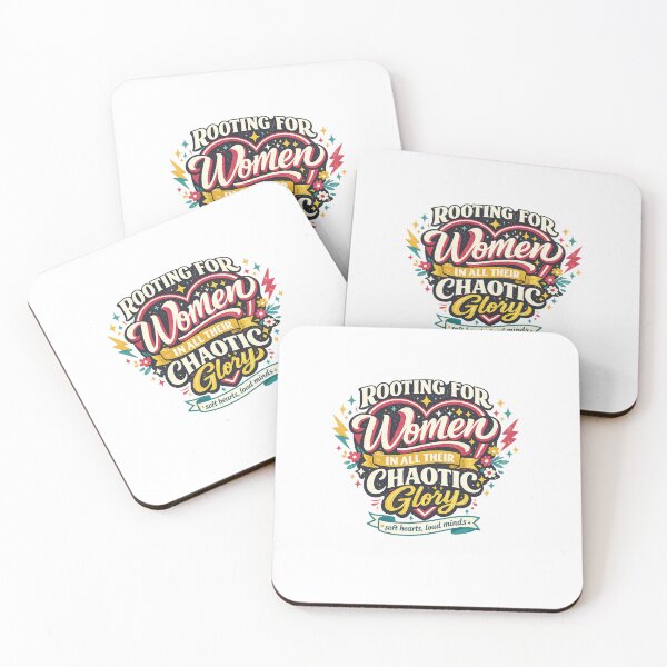 Item preview, Rooting for Women in All Their Chaotic Glory Retro Feminine Quote Design designed and sold by inkoutninja.
