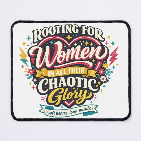Item preview, Rooting for Women in All Their Chaotic Glory Retro Feminine Quote Design designed and sold by inkoutninja.