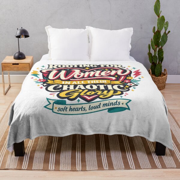 Item preview, Rooting for Women in All Their Chaotic Glory Retro Feminine Quote Design designed and sold by inkoutninja.