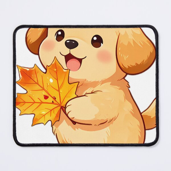 Item preview, Cute Golden Retriever Puppy Hugging Toasted Maple Leaf designed and sold by pumsquare.