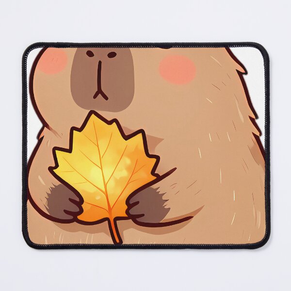 Item preview, Cute Baby Capybara Hugging Golden Chestnut Leaf designed and sold by pumsquare.