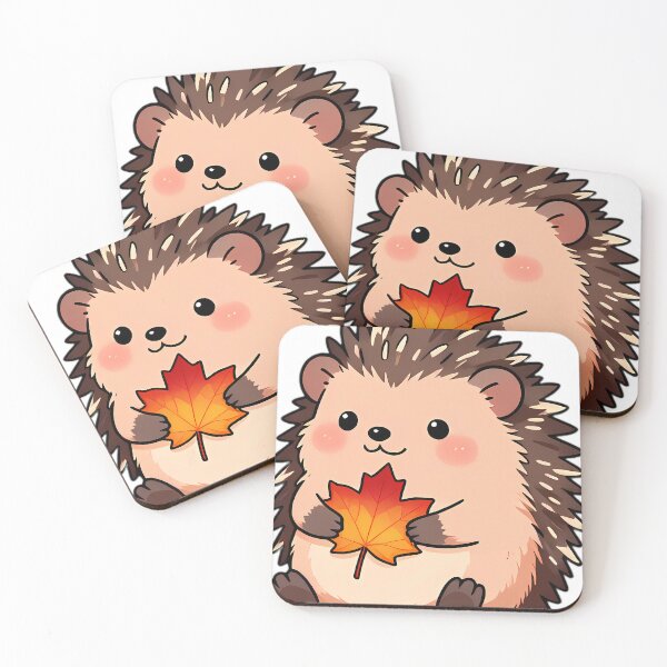 Item preview, Cute Hedgehog Hugging Scarlet Maple Leaf designed and sold by pumsquare.