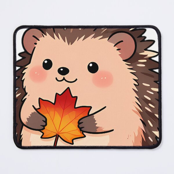 Item preview, Cute Hedgehog Hugging Scarlet Maple Leaf designed and sold by pumsquare.