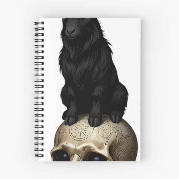 Item preview, Gothic Black Goat Carved Stone Memento Mori Skull designed and sold by IllumeInk.