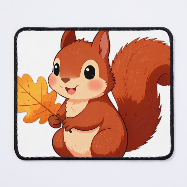 Item preview, Cute Red Squirrel Hugging Golden Amber Oak Leaf designed and sold by pumsquare.