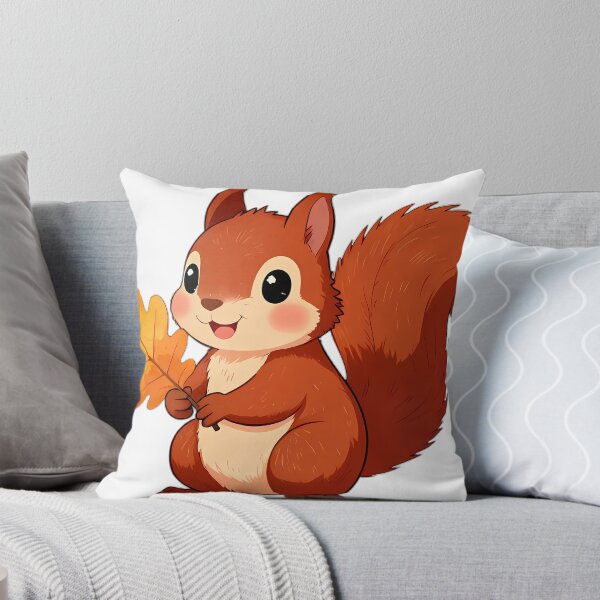 Item preview, Cute Red Squirrel Hugging Golden Amber Oak Leaf designed and sold by pumsquare.