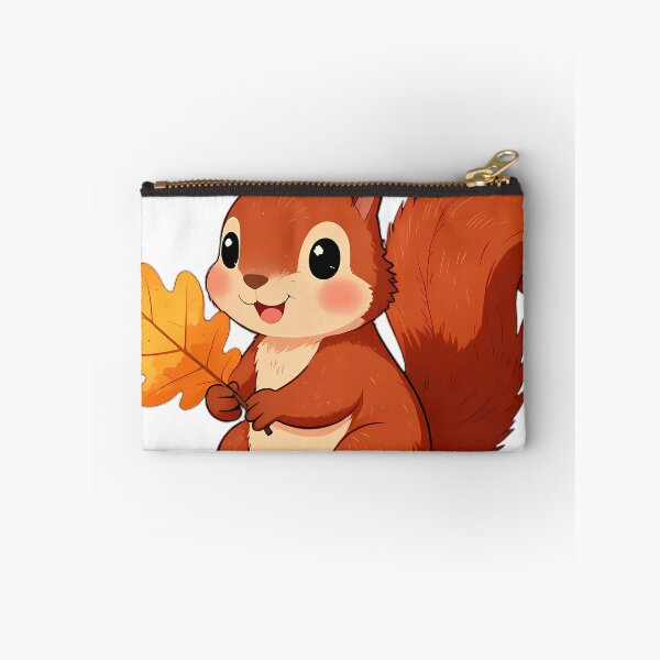 Item preview, Cute Red Squirrel Hugging Golden Amber Oak Leaf designed and sold by pumsquare.