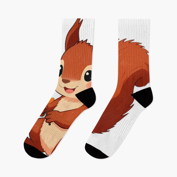 Item preview, Cute Red Squirrel Hugging Golden Amber Oak Leaf designed and sold by pumsquare.
