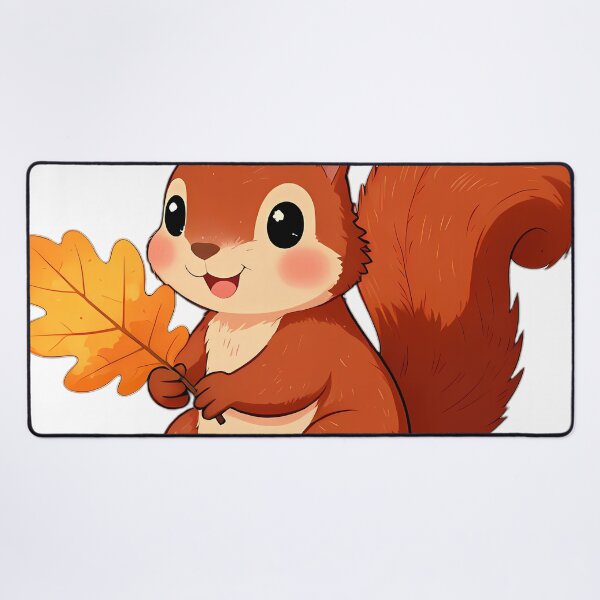 Item preview, Cute Red Squirrel Hugging Golden Amber Oak Leaf designed and sold by pumsquare.