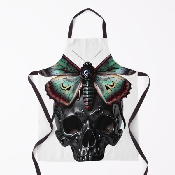 Item preview, Gothic Luna Moth Carved Ebony Memento Mori Skull designed and sold by IllumeInk.