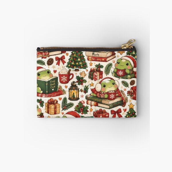 Item preview, Cozy Christmas Frogs – Cute Kawaii Holiday Seamless Pattern designed and sold by RJACreative.