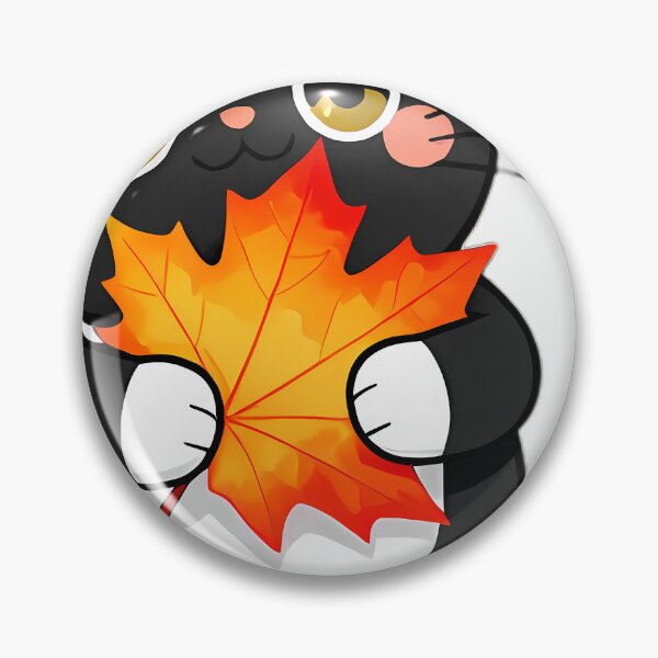 Item preview, Cute Tuxedo Cat Hugging Fiery Orange Maple Leaf designed and sold by pumsquare.