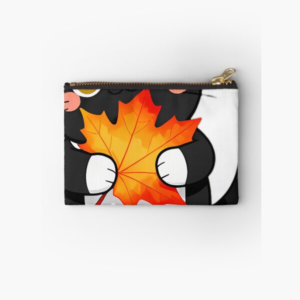 Item preview, Cute Tuxedo Cat Hugging Fiery Orange Maple Leaf designed and sold by pumsquare.