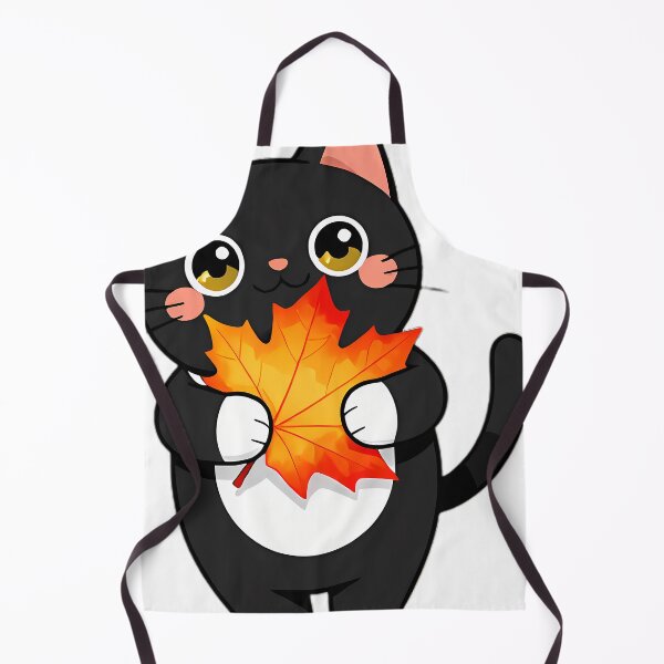 Item preview, Cute Tuxedo Cat Hugging Fiery Orange Maple Leaf designed and sold by pumsquare.