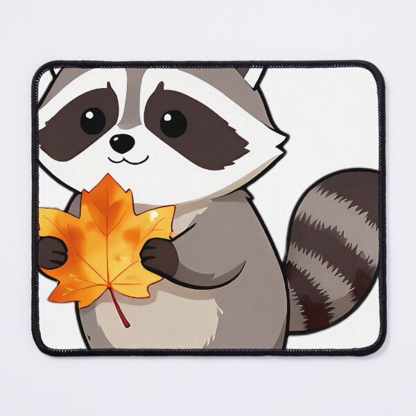 Item preview, Cute Baby Raccoon Hugging Copper Sugar Maple Leaf designed and sold by pumsquare.