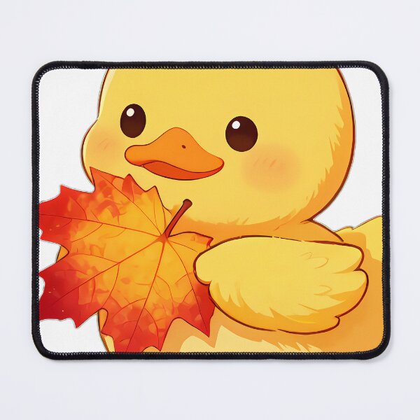 Item preview, Cute Baby Duckling Hugging Crimson Maple Leaf designed and sold by pumsquare.
