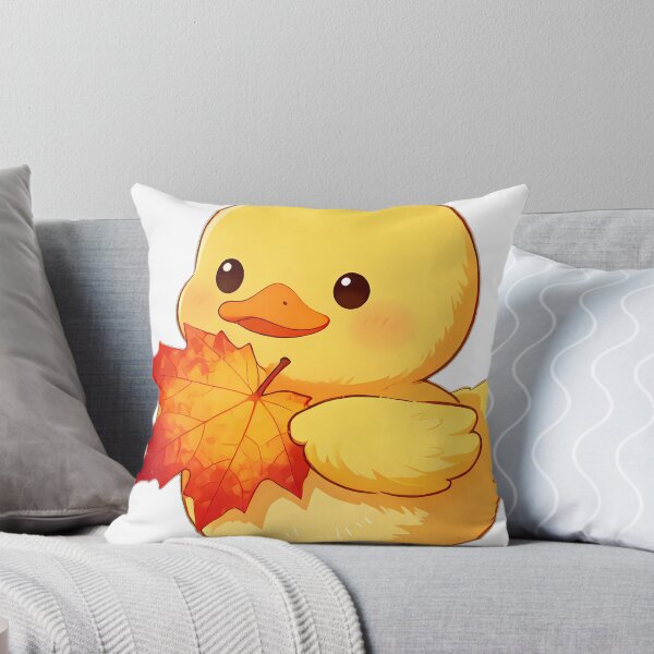 Item preview, Cute Baby Duckling Hugging Crimson Maple Leaf designed and sold by pumsquare.