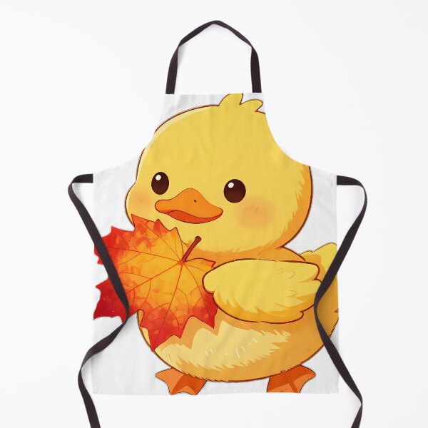 Item preview, Cute Baby Duckling Hugging Crimson Maple Leaf designed and sold by pumsquare.