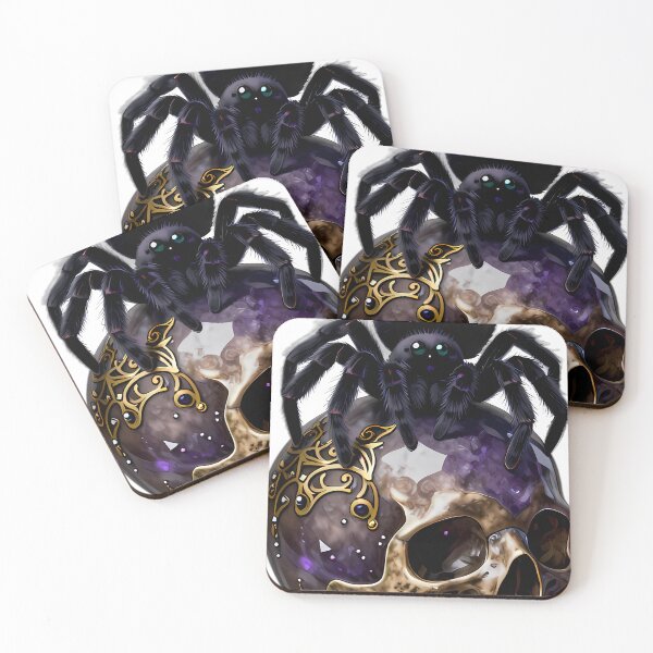 Item preview, Gothic Velvet Spider Carved Amethyst Skull designed and sold by IllumeInk.