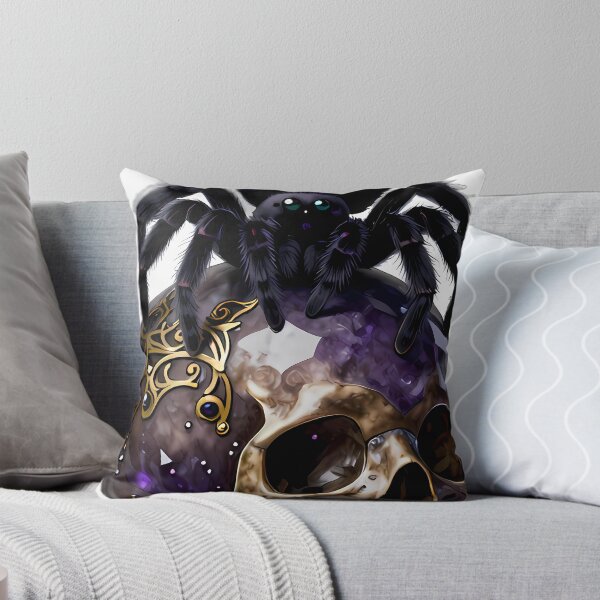 Item preview, Gothic Velvet Spider Carved Amethyst Skull designed and sold by IllumeInk.