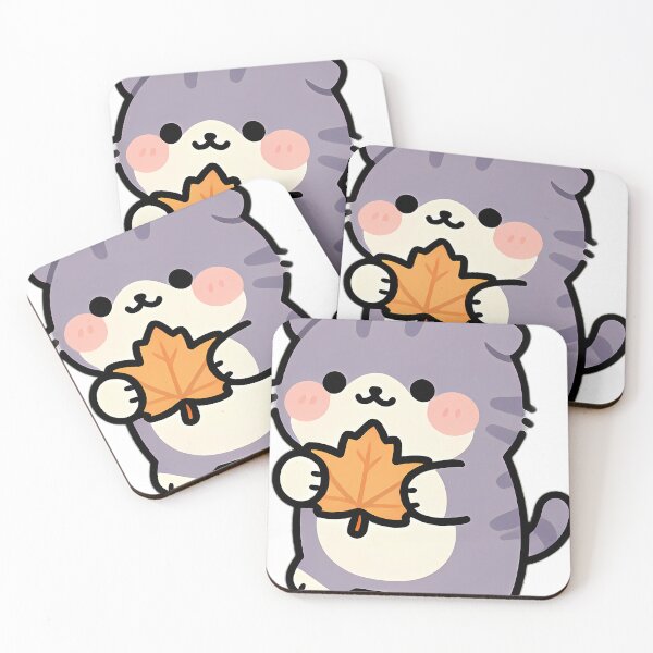 Item preview, Cute Scottish Fold Cat Hugging Honey Amber Maple Leaf designed and sold by pumsquare.