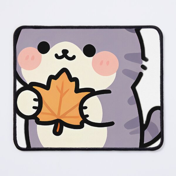 Item preview, Cute Scottish Fold Cat Hugging Honey Amber Maple Leaf designed and sold by pumsquare.