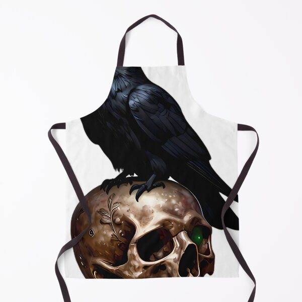 Item preview, Gothic Crow Carved Dark Bronze Memento Mori Skull designed and sold by IllumeInk.