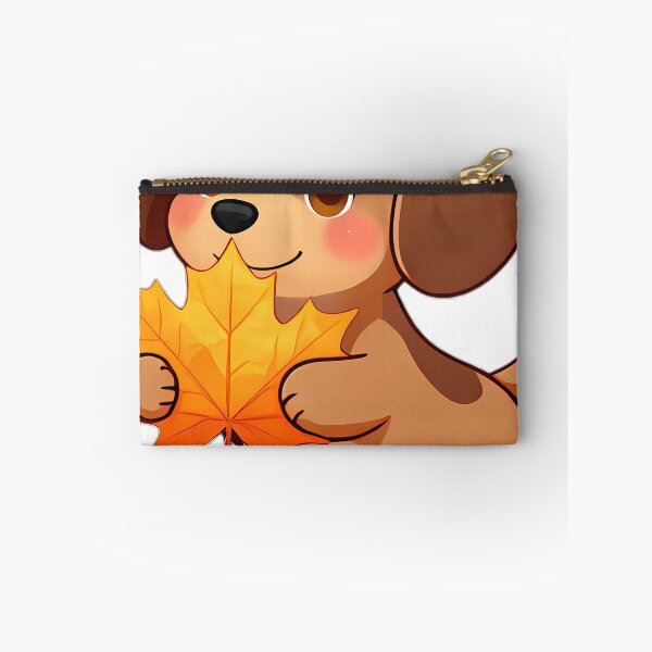 Item preview, Cute Dachshund Puppy Hugging Golden Russet Beech Leaf designed and sold by pumsquare.