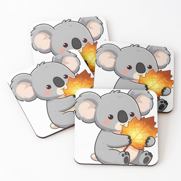 Item preview, Cute Baby Koala Hugging Golden Bronze Eucalyptus Leaf designed and sold by pumsquare.