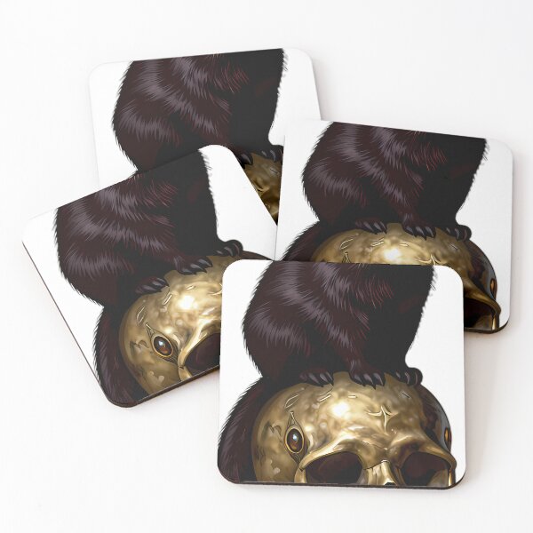 Item preview, Gothic Sable Stoat Carved Brass Memento Mori Skull designed and sold by IllumeInk.