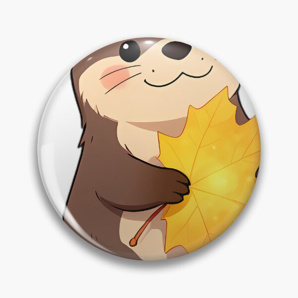 Item preview, Cute River Otter Hugging Golden Sycamore Maple Leaf designed and sold by pumsquare.