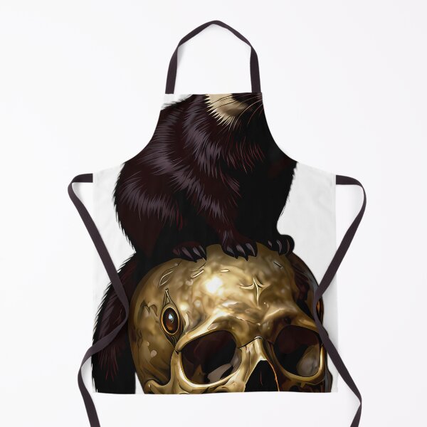 Item preview, Gothic Sable Stoat Carved Brass Memento Mori Skull designed and sold by IllumeInk.