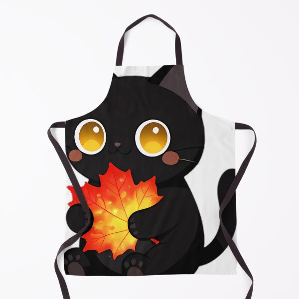 Item preview, Cute Black Cat Hugging Blazing Scarlet Maple Leaf designed and sold by pumsquare.