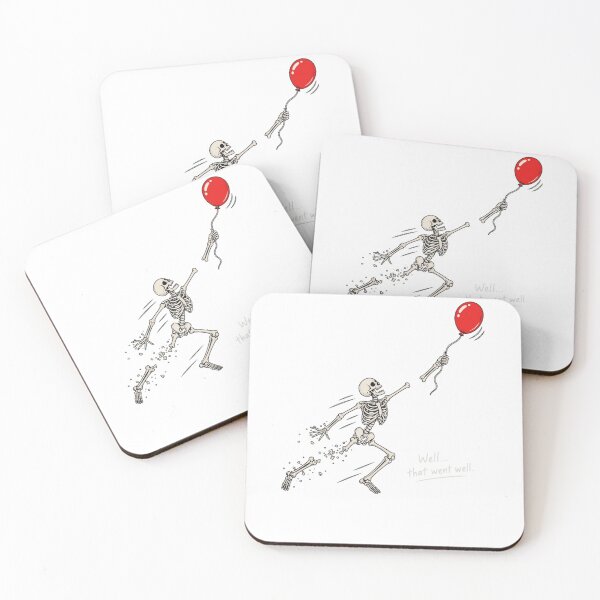 Item preview, Well That Went Well Skeleton | Funny Dark Humor Halloween Red Balloon designed and sold by inkfluenceart.