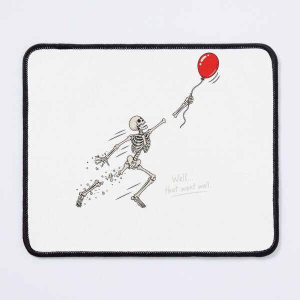 Item preview, Well That Went Well Skeleton | Funny Dark Humor Halloween Red Balloon designed and sold by inkfluenceart.