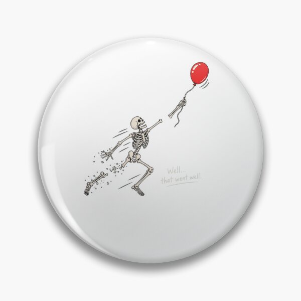 Item preview, Well That Went Well Skeleton | Funny Dark Humor Halloween Red Balloon designed and sold by inkfluenceart.