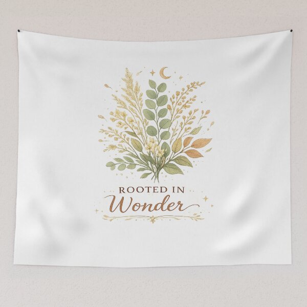 Item preview, Rooted in Wonder Celestial Botanical Moon Earthy Nature Art Design designed and sold by inkoutninja.