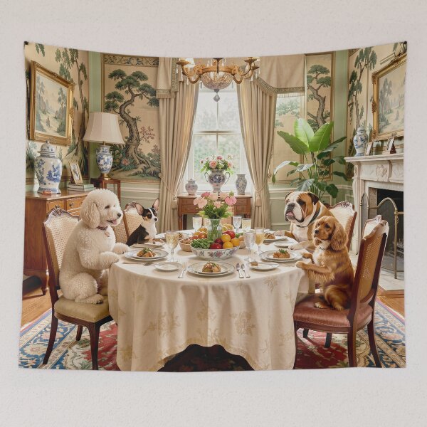 Item preview, The Aristocratic Dog Dinner Party designed and sold by Vicky Brago-Mitchell®.