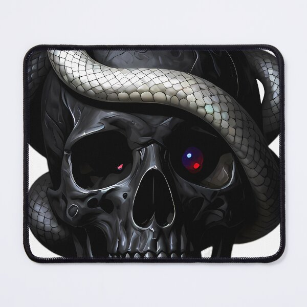 Item preview, Gothic Ghost Python Carved Ebony Memento Mori Skull designed and sold by IllumeInk.