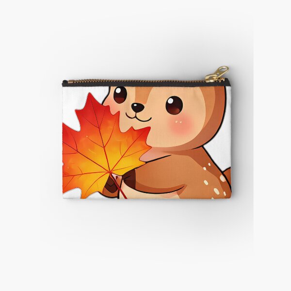 Item preview, Cute Baby Fawn Hugging Glowing Scarlet Maple Leaf designed and sold by pumsquare.