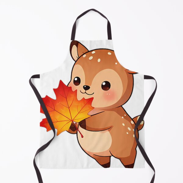 Item preview, Cute Baby Fawn Hugging Glowing Scarlet Maple Leaf designed and sold by pumsquare.
