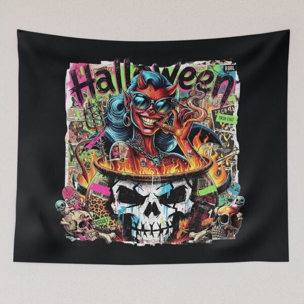 Item preview, Halloween She Devil Pitchfork Cigar Cauldron designed and sold by Voodoo Store Paranormal Collections.