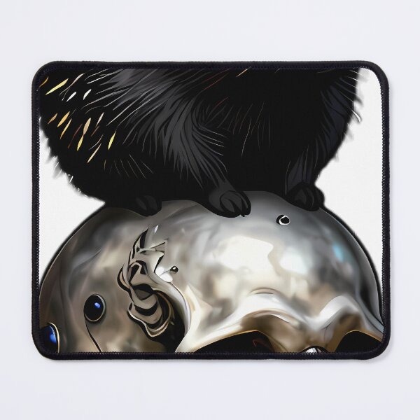Item preview, Gothic Hedgehog Carved Silver Memento Mori Skull designed and sold by IllumeInk.