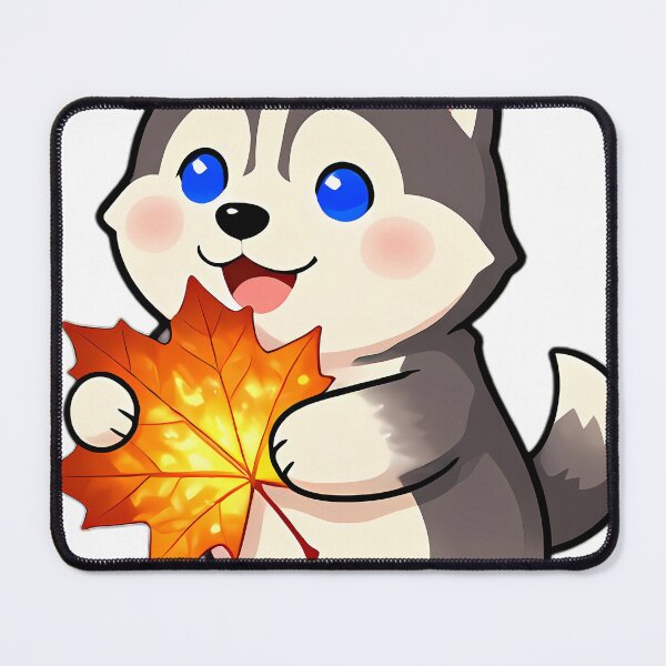 Item preview, Cute Siberian Husky Puppy Hugging Copper Maple Leaf designed and sold by pumsquare.