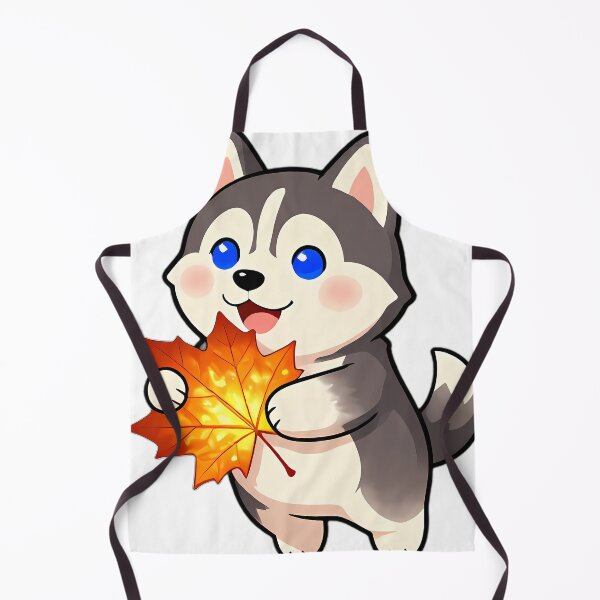 Item preview, Cute Siberian Husky Puppy Hugging Copper Maple Leaf designed and sold by pumsquare.