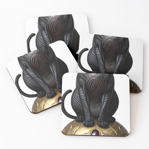 Item preview, Gothic Sphynx Cat Carved Gold Memento Mori Skull designed and sold by IllumeInk.