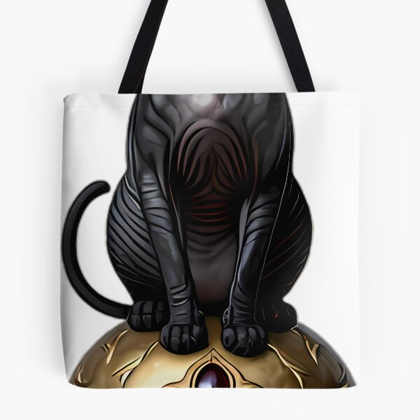 Item preview, Gothic Sphynx Cat Carved Gold Memento Mori Skull designed and sold by IllumeInk.