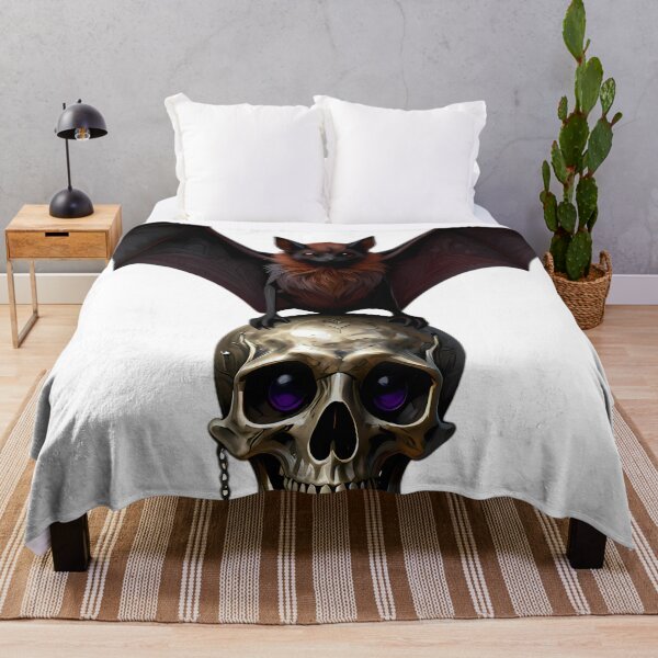 Item preview, Gothic Flying Fox Bat Carved Pewter Skull designed and sold by IllumeInk.