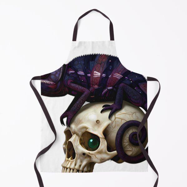 Item preview, Gothic Shadow Chameleon Carved Bone Memento Mori Skull designed and sold by IllumeInk.