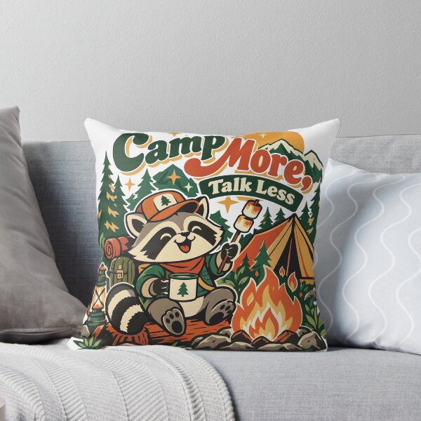 Item preview, Camp More Talk Less Raccoon Camping designed and sold by Summit Folk Studio.